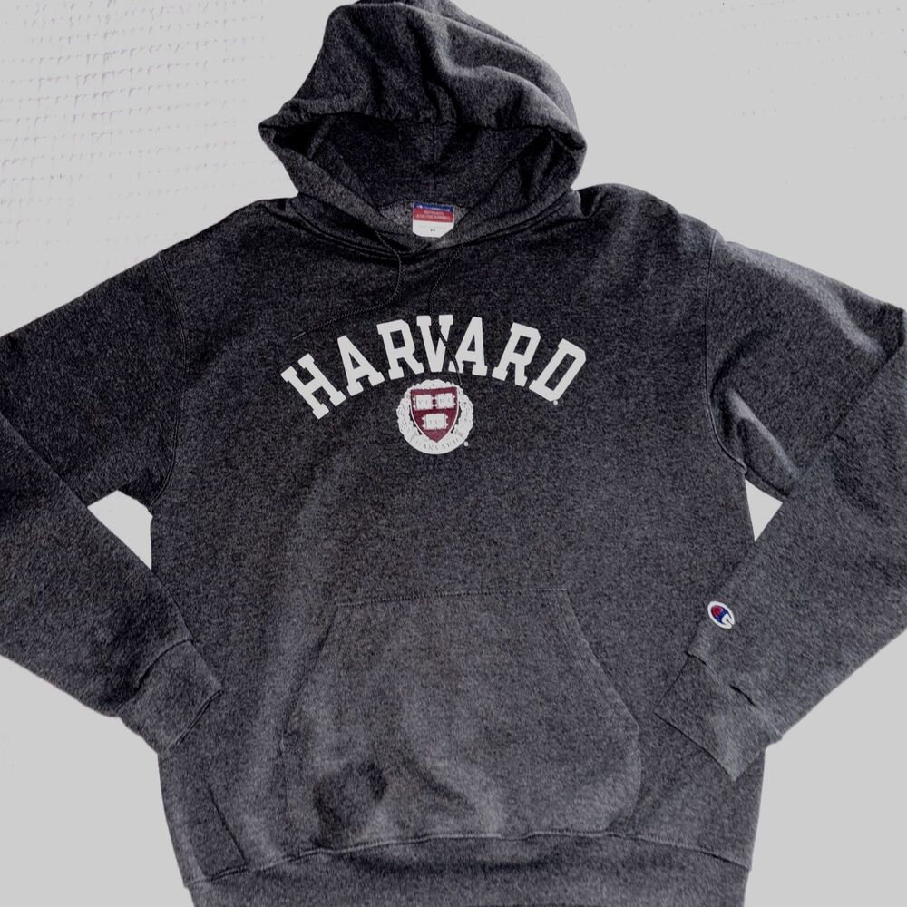 Champion Harvard University Hoodie Adult Gray Sweatshirt Medium